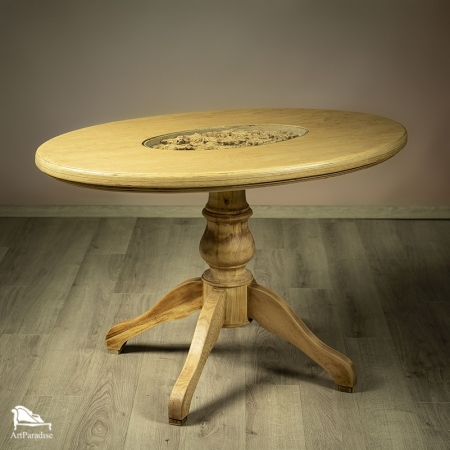 owalny stół drewniany - Klonowa aleja